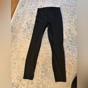 Black Ribbed High-Waist Leggings